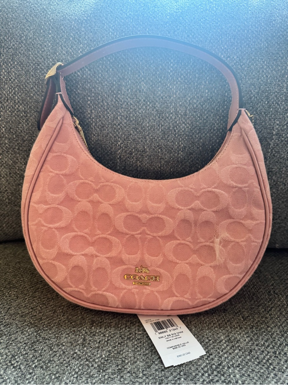Coach Signature pink denim Emily